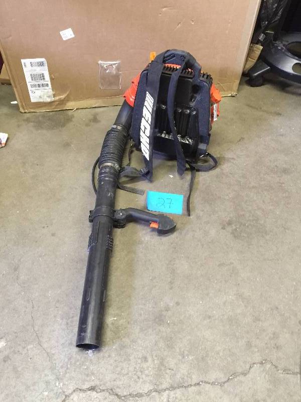 lot 27 image: ECHO 58.2cc Commercial Backpack Leaf Blower with Tube Mounted Throttle MODEL PB620ST USED WORKING CONDITIONS