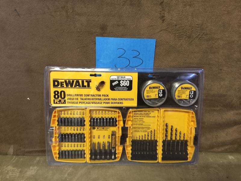 lot 33 image: DEWALT DrillingDriving Set (80-Pieces) NEW