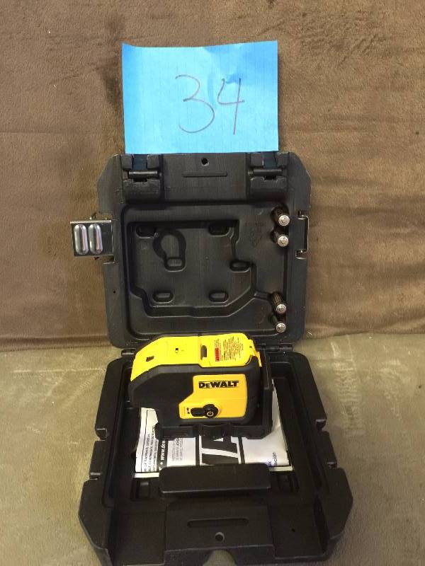 lot 34 image: DEWALT 3-Beam Laser Pointer Level Model # DW083K NEW