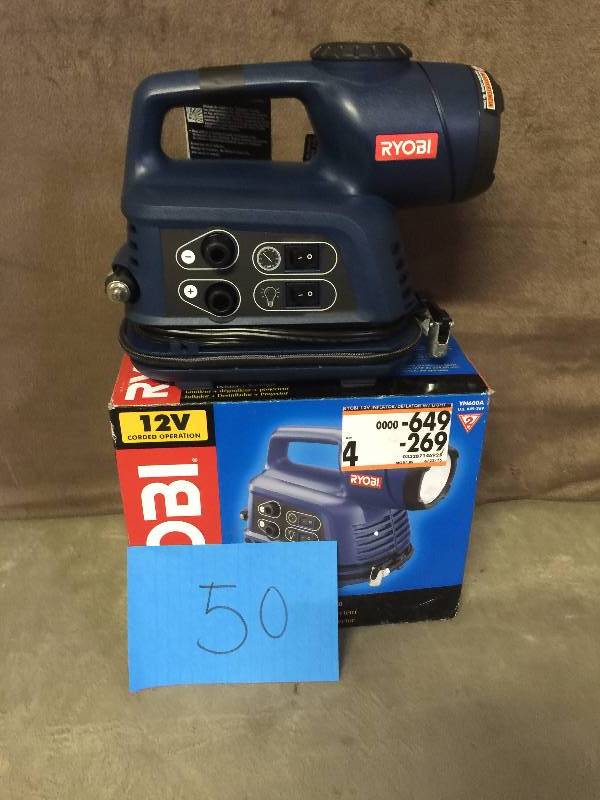 lot 50 image: Ryobi - YN600A - 12-Volt InflatorDeflator with Flashlight