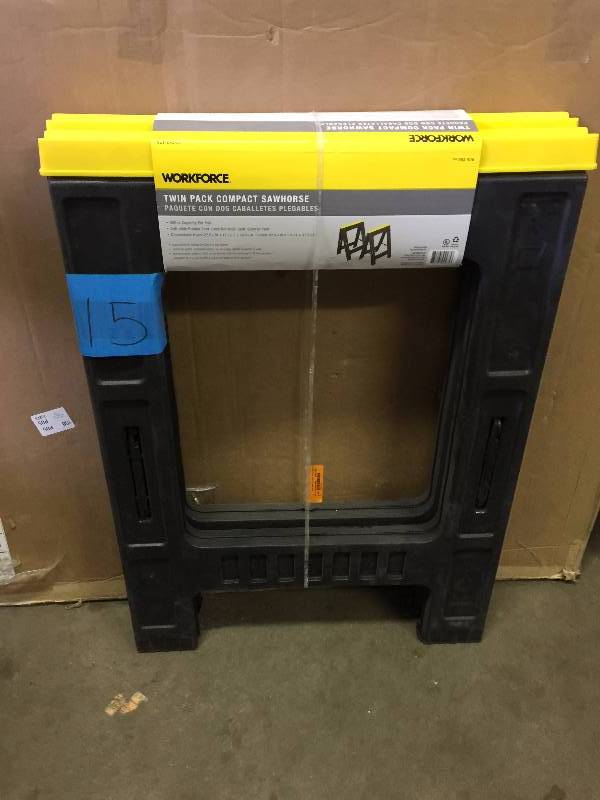 lot 15 image: workforce 23 in. Compact Sawhorse (Twin Pack) Model # 17182236 new