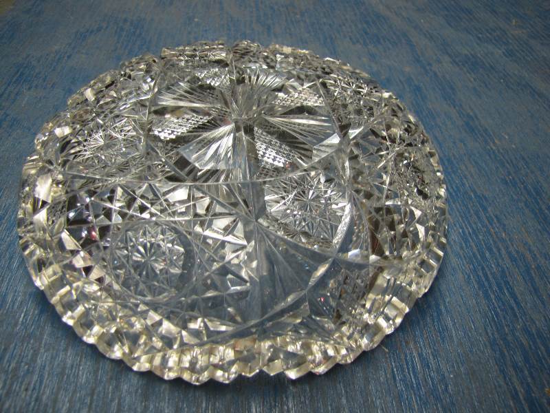 Heavy Cut Lead Crystal Serving Dish