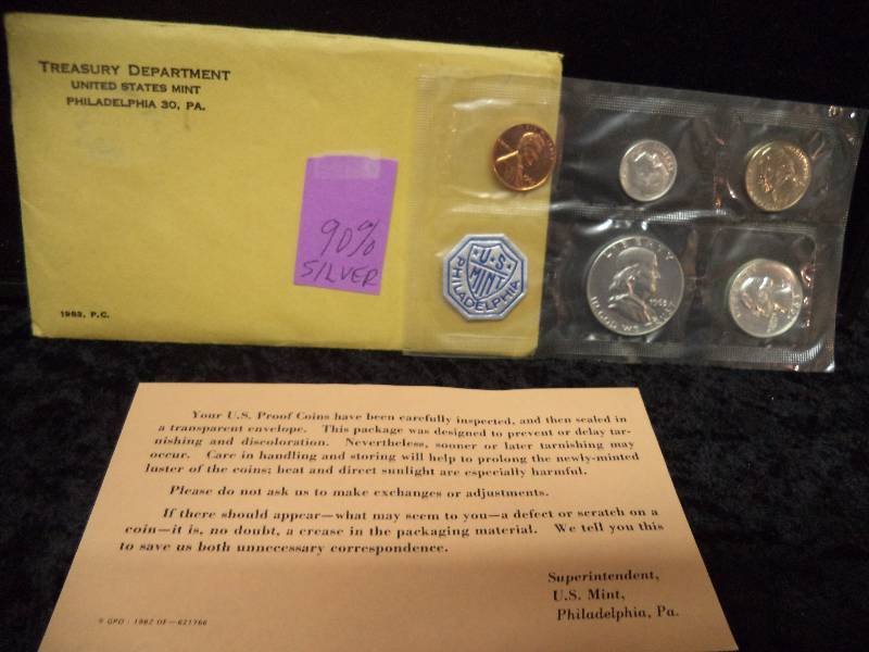 United States Proof Coin Set - 1963, P.C.