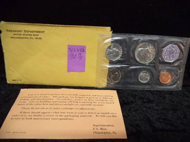 United States Proof Coin Set - 1964, P.C.