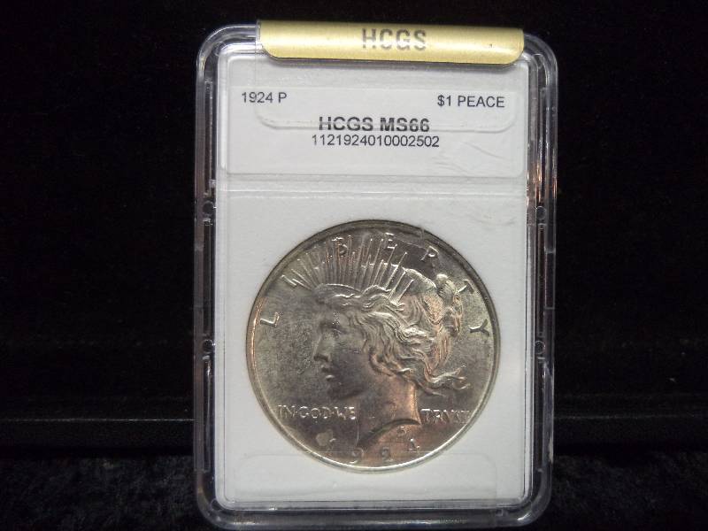 1934P Peace Dollar, Graded MS66
