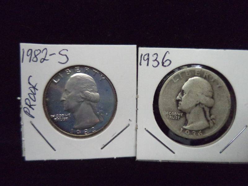 Lot - 1936 Quarter & 1982S Proof Quarter