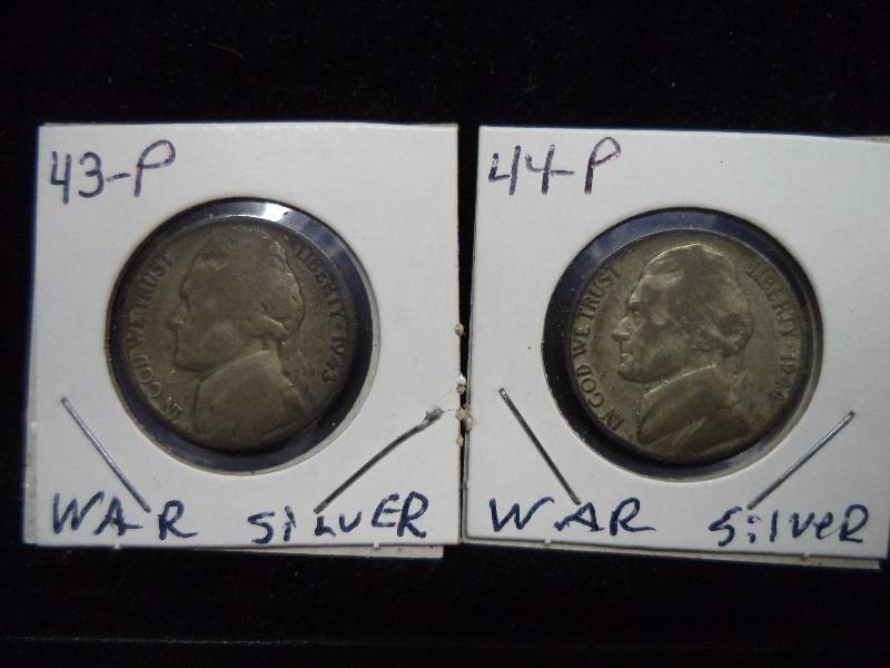 Pair - 1943p & 1944p War Nickels