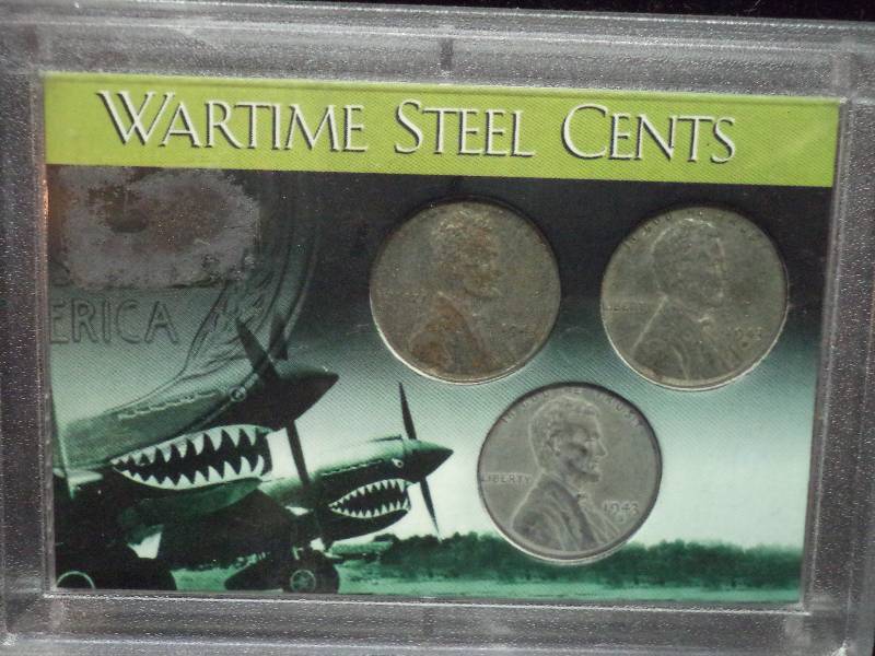 Wartime Steel Cents in Plastic
