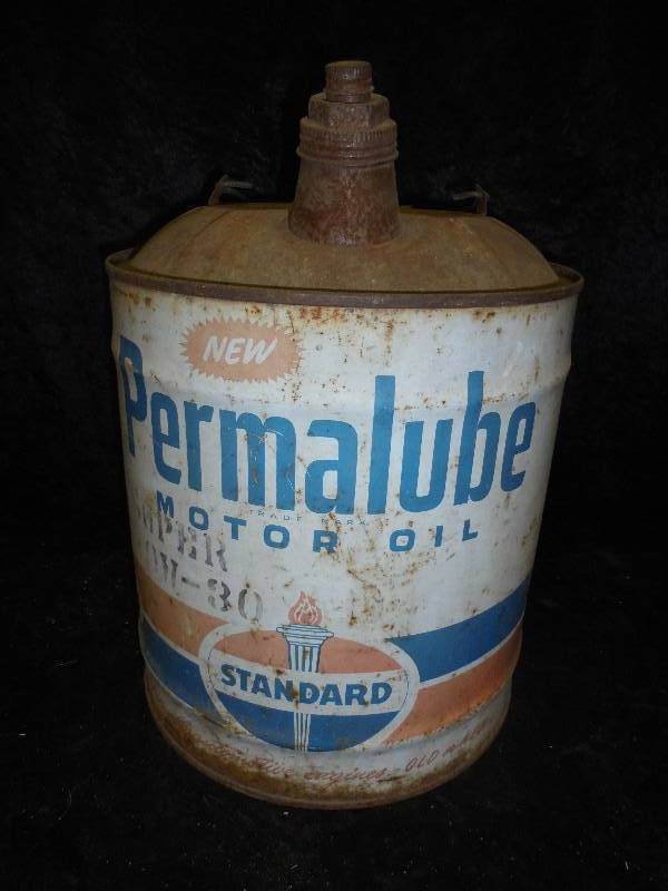 lot 6 image: Vintage Standard Permalube Oil Can - 5 Gallon