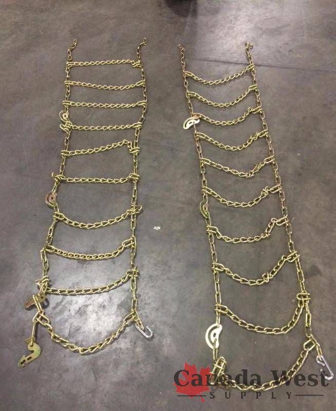 lot 65 image: NEW 4 X SKID STEER TIRE CHAINS 12X16.5 OR 10X16.5 WITH CAM LOCKS Case Hardened