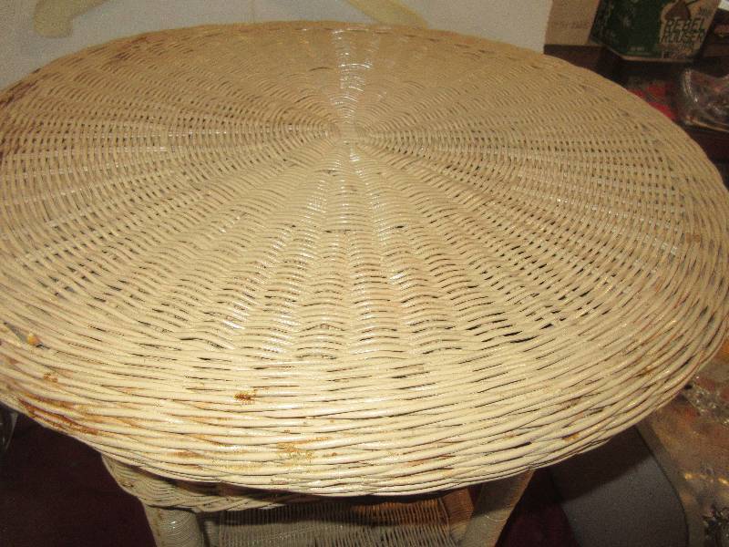 WICKER END TABLE