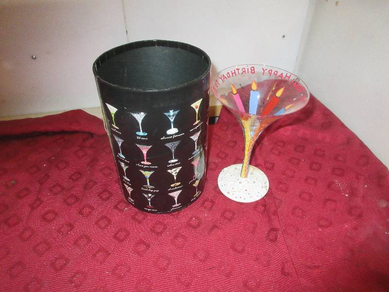HAPPY BIRTH DAY GLASS AND CONTAINER
