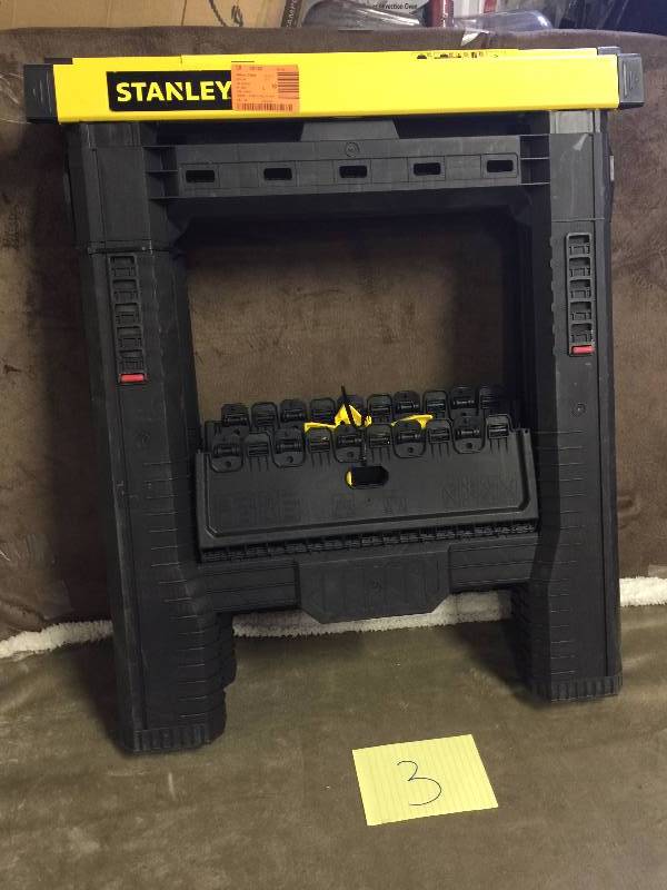 lot 3 image: Stanley Adjustable Sawhorse (2-Pack) Model # STST6062 new