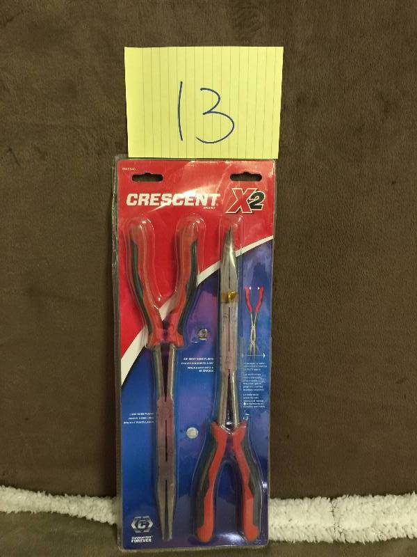 lot 13 image: Crescent X2 Long Reach Pliers Set (2-Piece) new