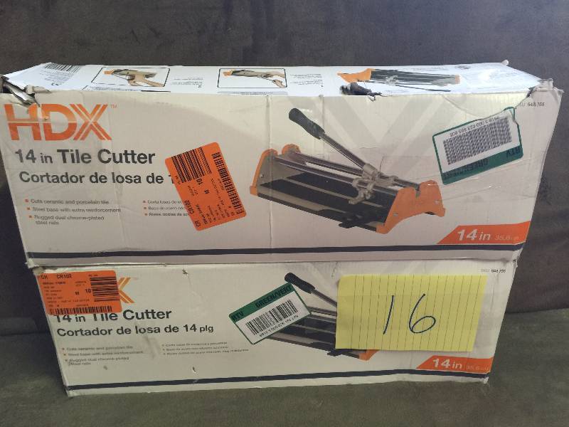 lot 16 image: Lot of 2 HDX 14 in. Rip Ceramic Tile Cutter