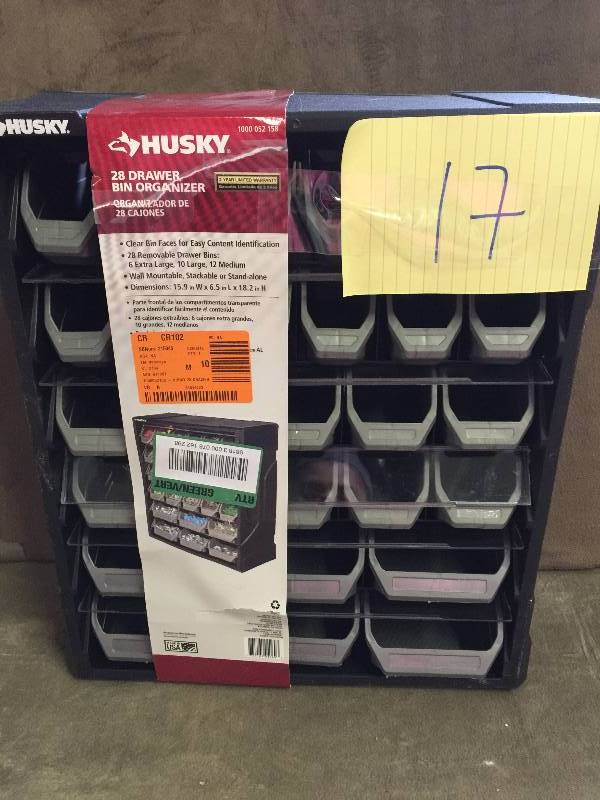 lot 17 image: Husky 28-Drawer Small Parts Organizer