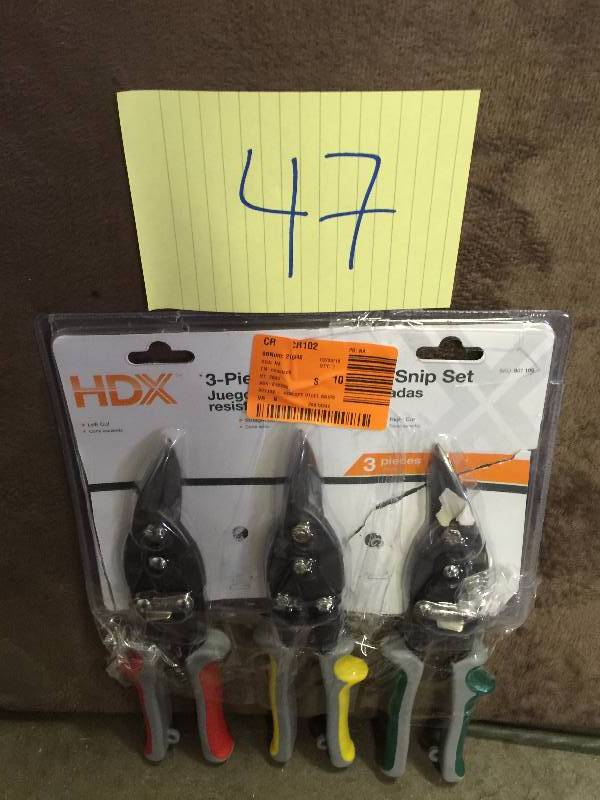lot 47 image: HDX 1.5 in. Snips Set (3-Piece)