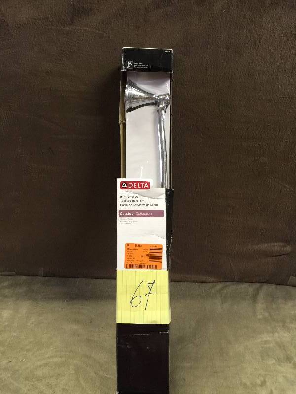 lot 67 image: Delta Cassidy 24 in. Towel Bar in Chrome new