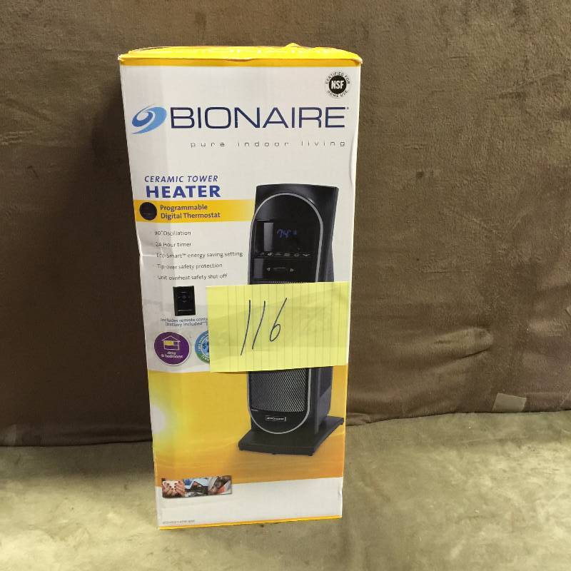 lot 116 image: Bionaire Ceramic Tower Heater new