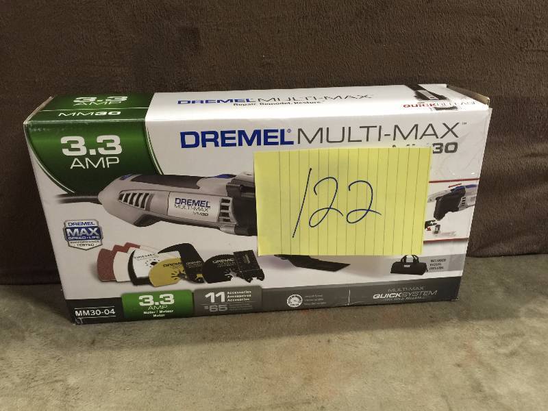 lot 122 image: Dremel MM30-04 Multi-Max 3.3-Amp Oscillating Tool Kit with Integrated Quick