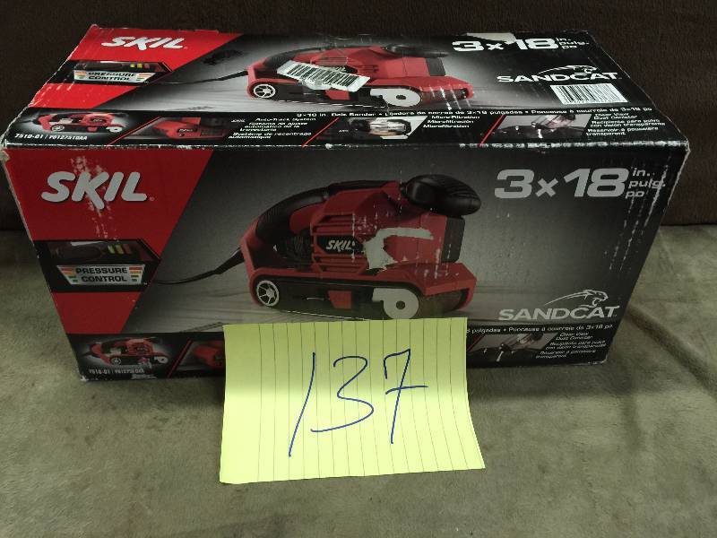 lot 137 image: Skil Sandcat 7510 01 Sandcat 6 Amp Belt Sander w Pressure Control  New