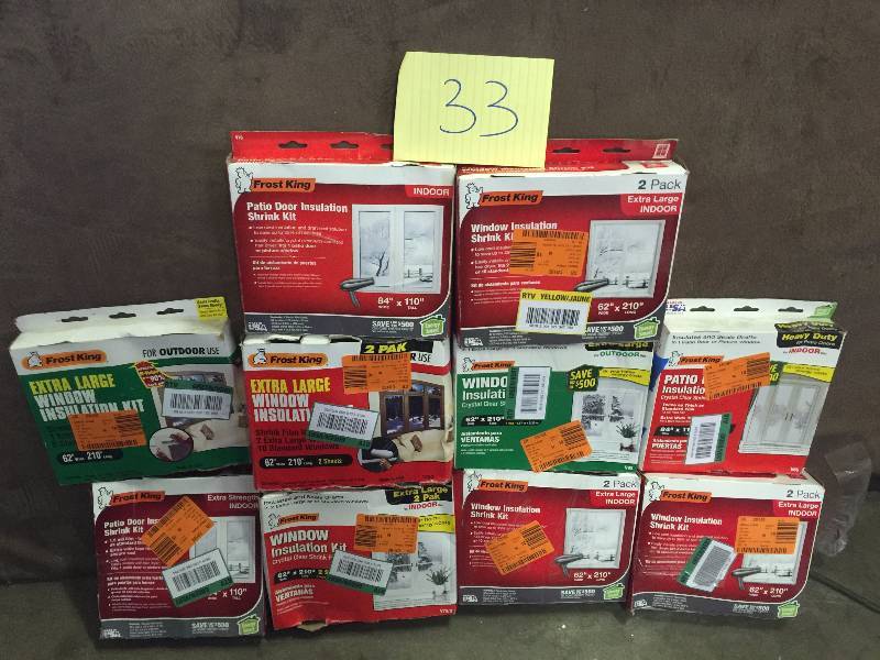 lot 33 image: Lot of Frost King EO Heavy Duty Patio Door Shrink Kit
