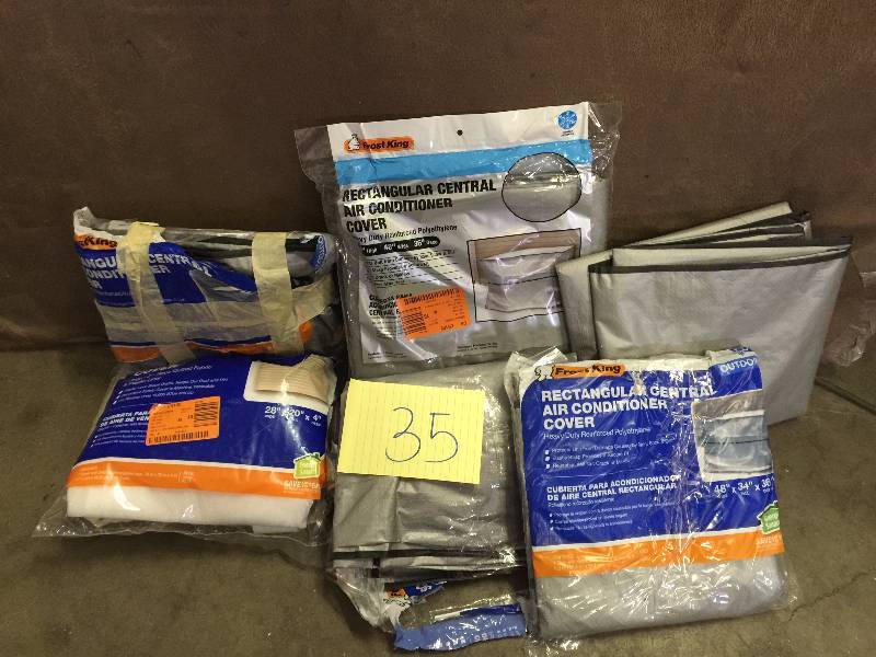 lot 35 image: Lot of Frost King EO 20 in. x 28 in. Inside Quilted Fabric Indoor Air Conditioner Cove