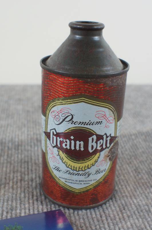 lot 30 image: Grain Belt Cone Top Can Pos tCard and Opener