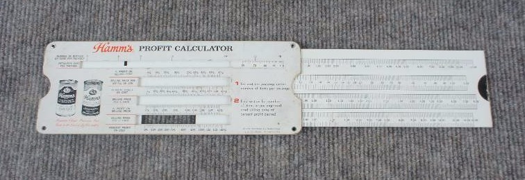 lot 49 image: Hamms Beer Sliding Pocket Profit Calculator