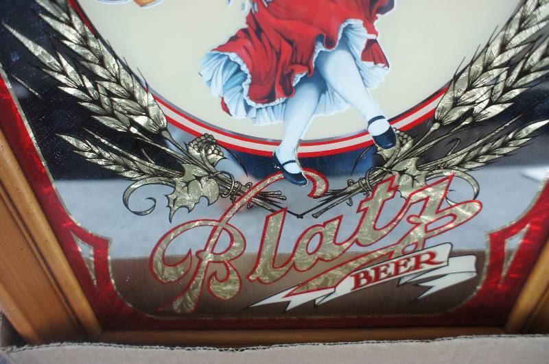 lot 75 image: Colorful Blatz Beer Valerie Girl Mirror