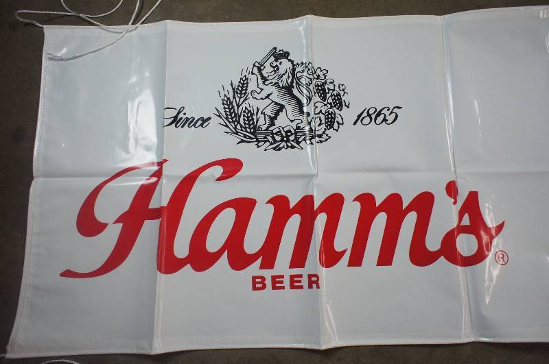 lot 79 image: Hamms Vinyl Banner with Bear