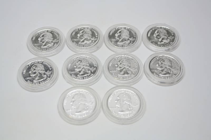 Lot of 10 Silver Minted State Quarters
