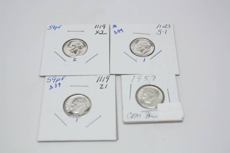 Lot of 4 Proof & BU Jefferson Dimes