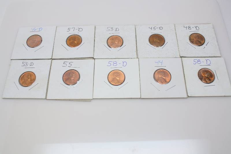 Lot of 10 Excellent BU Wheat Pennies