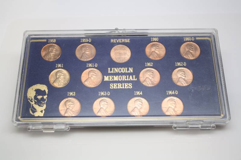 Lincoln Memorial Series Penny Collection 1959-1964
