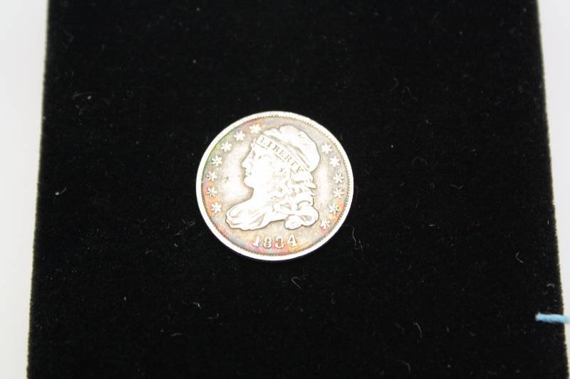 1834 Half Bust Dime With Large 4