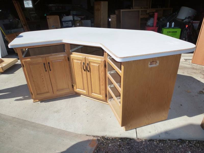 lot 34 image: Oak Kitchen Cabinet Island Base Unit# 7