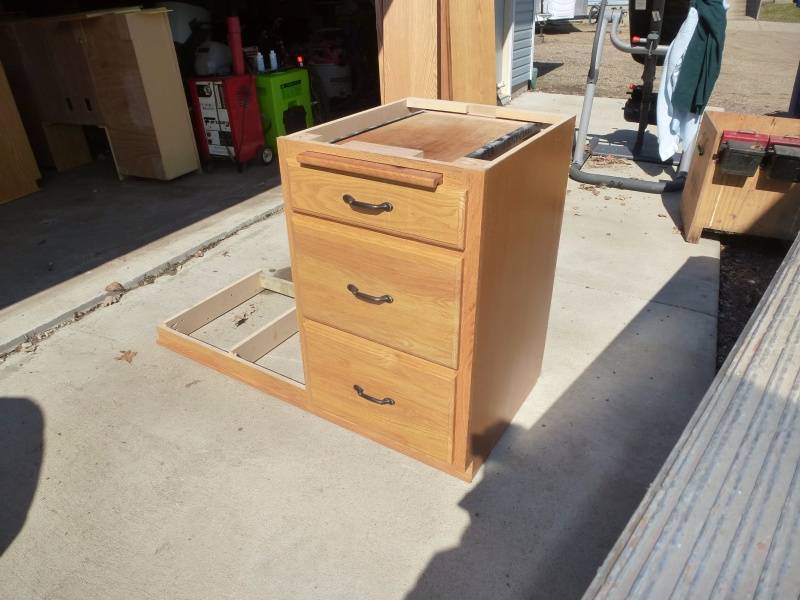 lot 37 image: Oak Kitchen Cabinet Pantry Base Cabinet # 10
