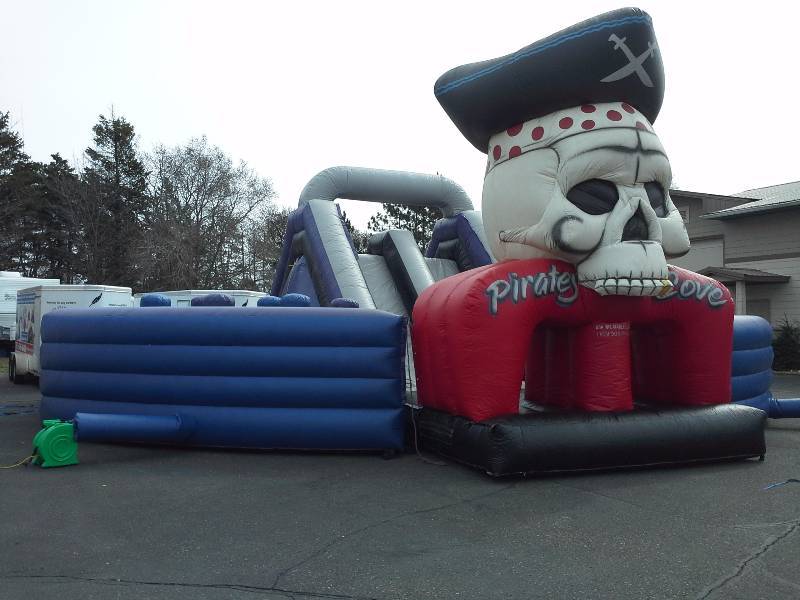 lot 38 image: 3 Piece Pirates Cove Obstacle Course with 16 Ft slide