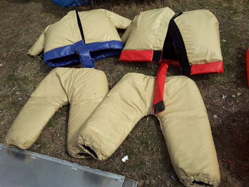 lot 78 image: Pair of Padded Sumo Suits