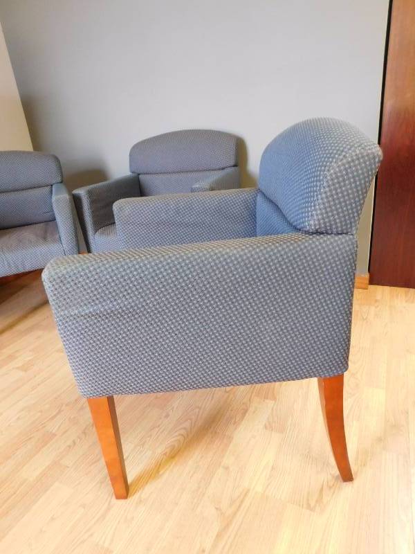 lot 27 image: Four Cloth Reception Area Chairs