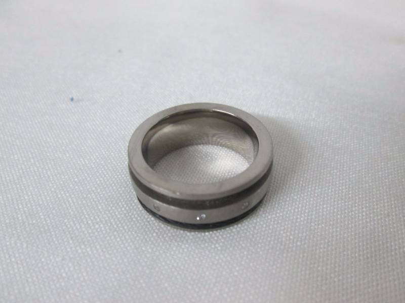 lot 75 image: Mens Titanium Cable CZ Band