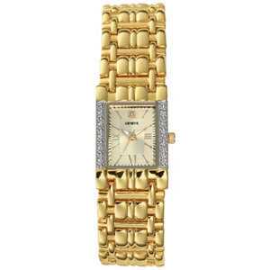 lot 33 image: Geneve Ladies Gold Tone Diamond Watch