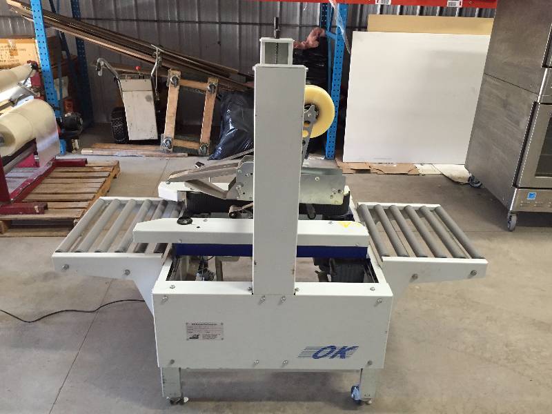 OK Durable Packaging Inc Automatic Case Sealer Box Taping System Model Duraseal 40 Works Excellent 38x66.5x56.5 See the YouTube