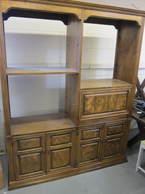 lot 1 image: Wooden Secretary Hutch