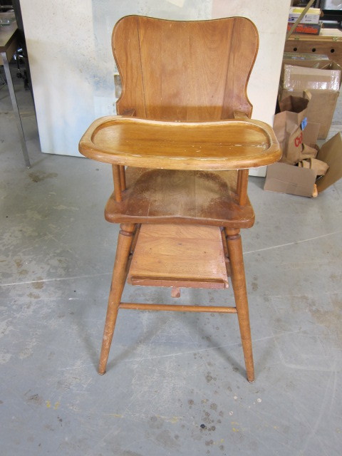 lot 52 image: Wooden High Chair