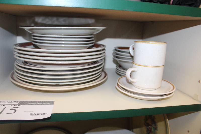 lot 15 image: Half Shelf Lot of China Set