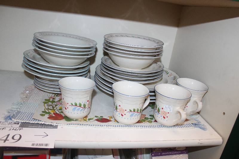 lot 49 image: Half Shelf Lot of China Set