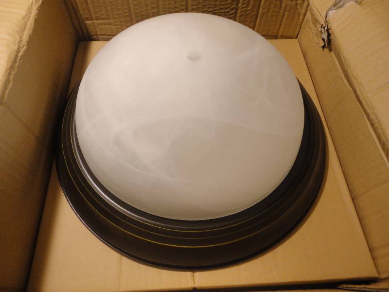 Ceiling light with marbled glass in oil rubbed bronze