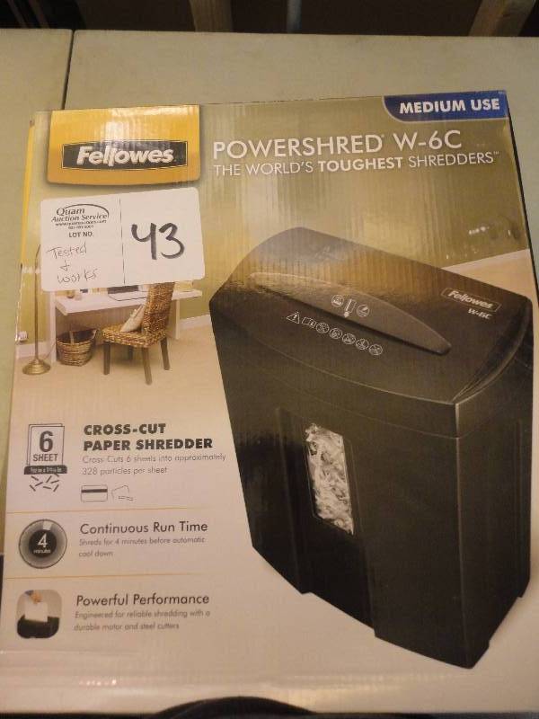 Fellowes Powershred W-6C - Paper shredder - tested and works